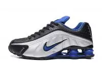 baskets nike shox r4 flywire blue metallic gray